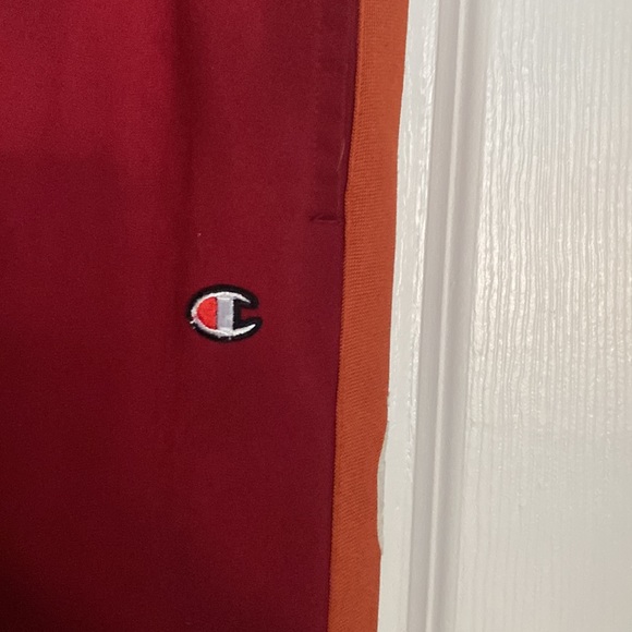 Champion Red Jogger pants track orange blue logo stripe - Picture 5 of 8